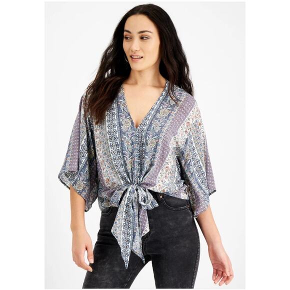 Just Polly Floral Boho Tie Top Sz Small NWOT - Picture 1 of 9